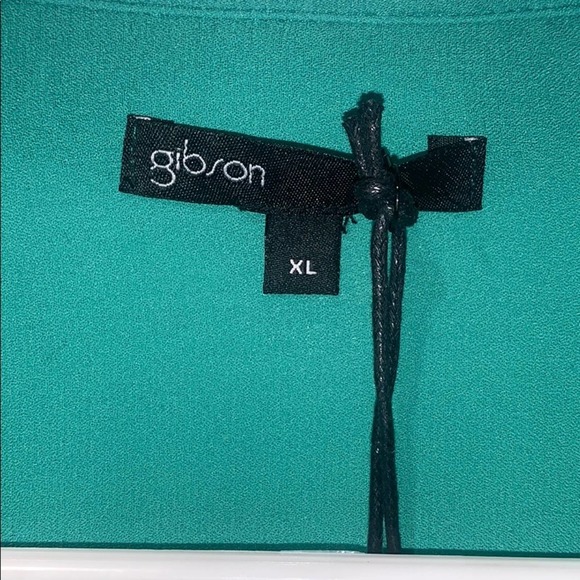 Gibson Green Faux Wrap Tunic Blouse - Picture 9 of 9